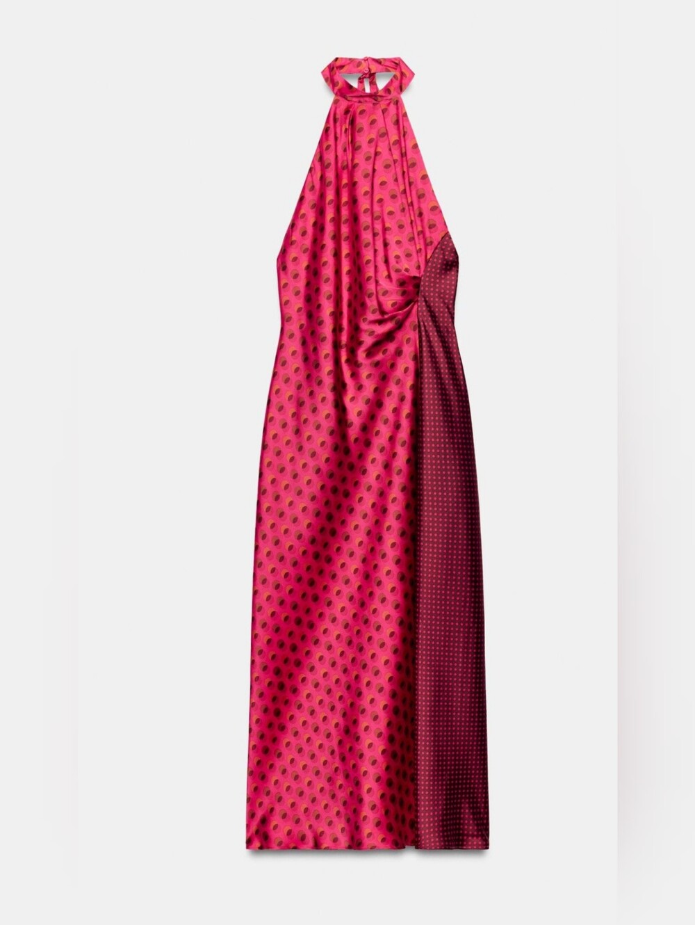 Zara MIDI HALTER NECK DRESS Size L